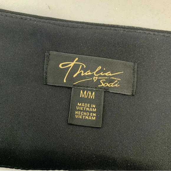 Thalia Sodi Black Dress Medium Asymmetric Chiffon Ruffle WhimsyGoth Casual Work - Picture 8 of 10